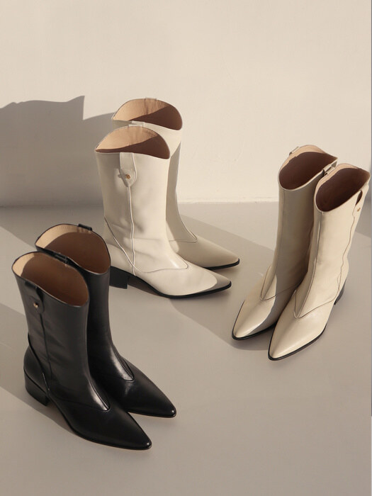 Modern Western Boots_BLACK (6cm)