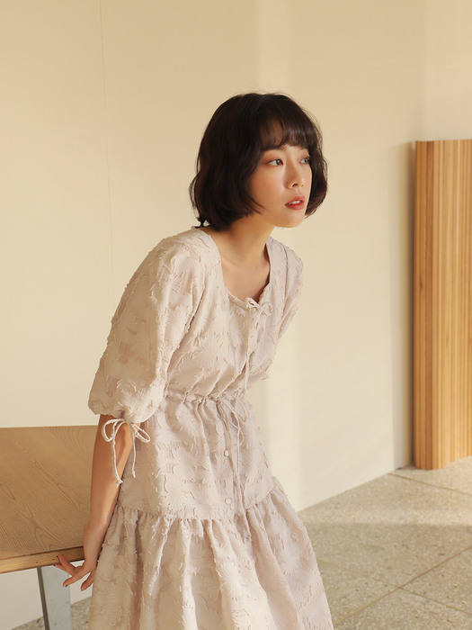 21SS LACE LONG ONEPIECE/BEIGE