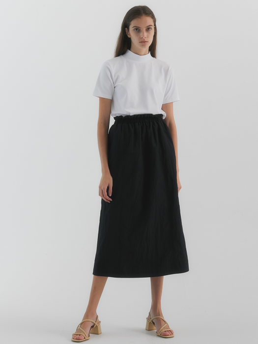 Lola Shirring Skirt_Black