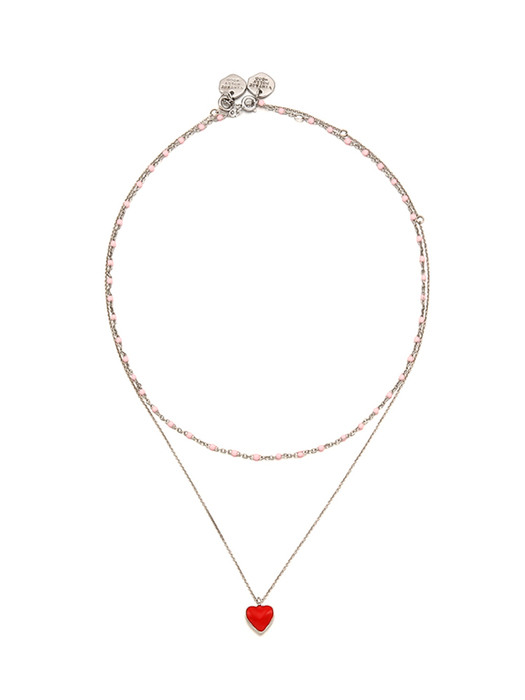 [2SET]Color Dot n Alice Heart Necklace