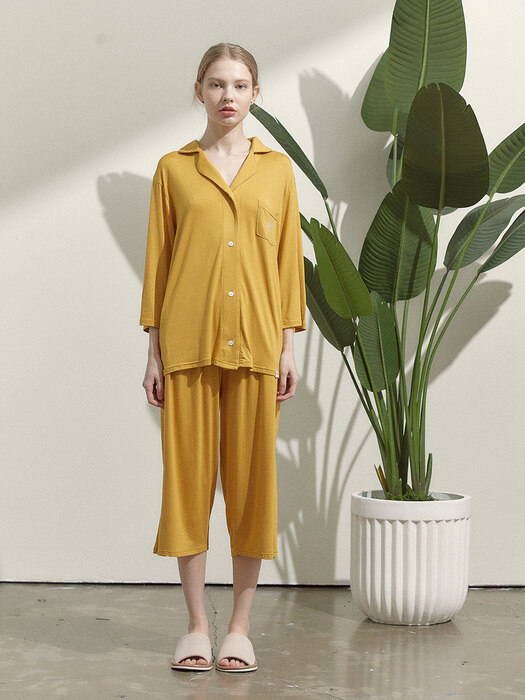  Womens Anna Mustard Pajama Set