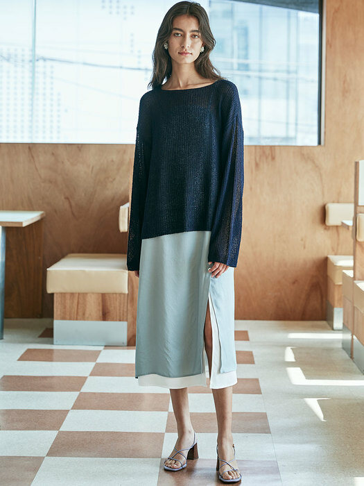 Neroli Seethrough Knit_Navy