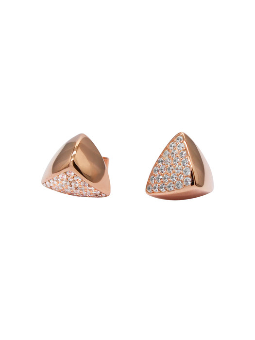 [S by Tari] Triangular Volume Earrings - Rosegold