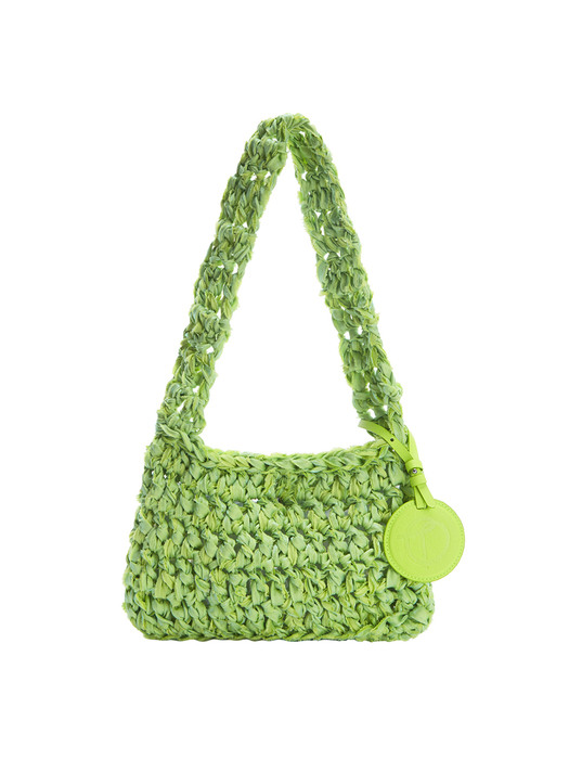 KNITTED SHOULDER BAG_ NOTHING EVERYTHING COLLAB, YELLOWISH GREEN