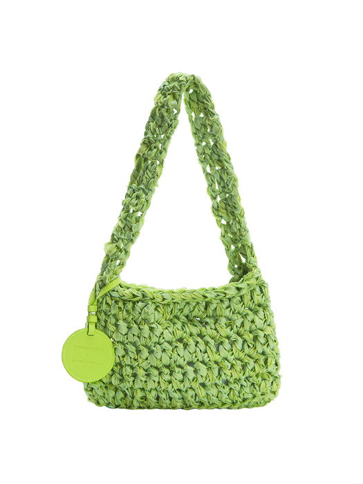 KNITTED SHOULDER BAG_ NOTHING EVERYTHING COLLAB, YELLOWISH GREEN