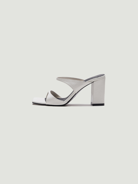 REPPA Squared-toe Leather Mules - Ivory