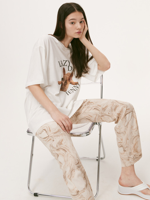 SIESTE PRINT PANTS [BEIGE]