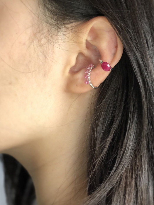 cherry quartz curve earcuff