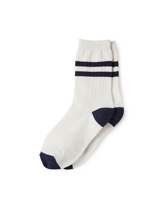 Two Line Socks Navy