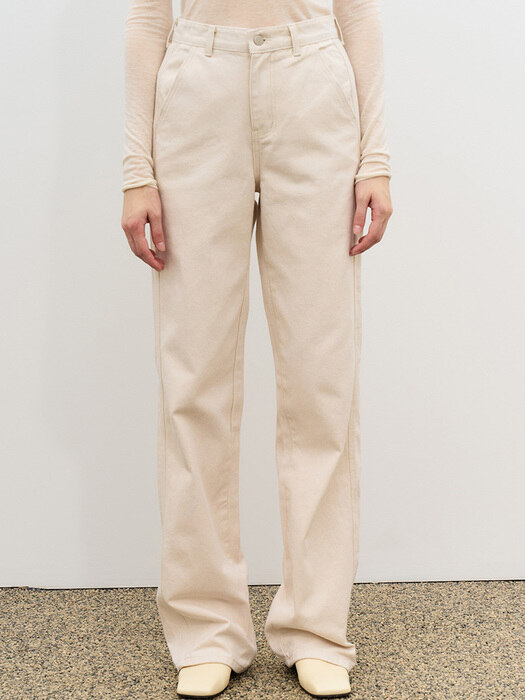 SEMI WIDE DENIM PANTS (cloud ivory)