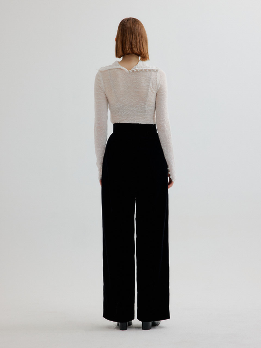 TOLLY Lace Jacquard Turtleneck Pullover - White