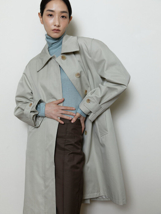 One Button Trench Coat [ Beige ]