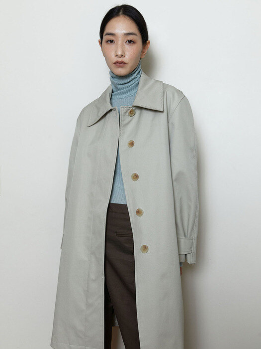 One Button Trench Coat [ Beige ]
