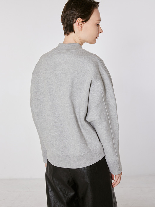 TOF HALF NECK VOLUME SWEATSHIRT GREY