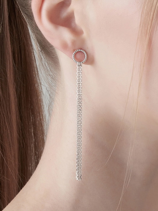 [Silver 925] Twist & Tassel drop Earrings