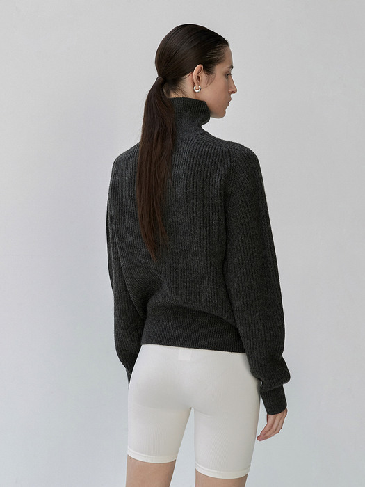 TURTLE NECK KNIT charcoal