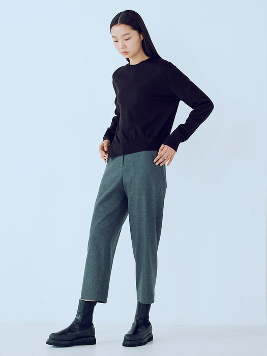 Signature Slim Straight Wool Pants  Grey (KE1Y21M033)