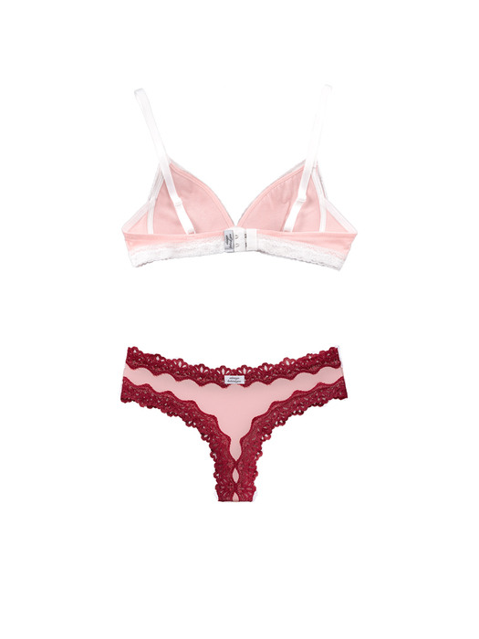 [set] easy bralette & peach and red