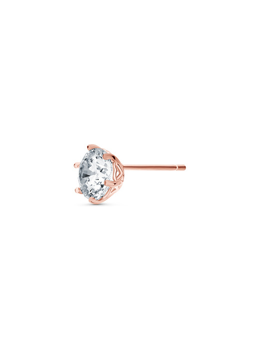 solitaire round crown earring(rose gold)