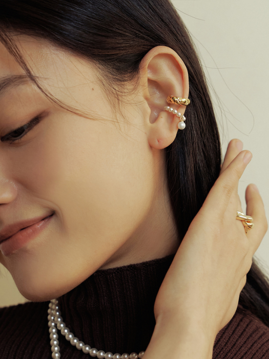 Volume Point Pearl Ear Cuff Set_SE0156