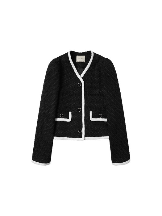 SI OT 4036 classic boucle tweed jacket_Black