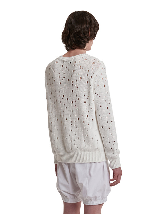 Destroyed Cardigan_White