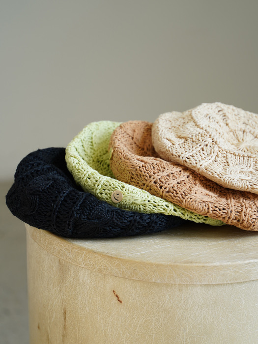 HATPPY cross knit beret