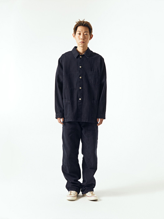[Black Label] Garment-dyed Work Jacket_Deep Navy
