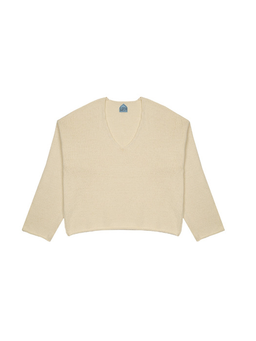 cropped V neck pullover (2 colors)