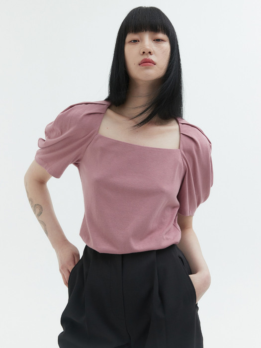 SQUARE NECK T-SHIRT_PINK