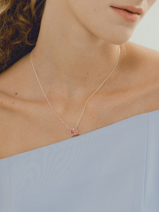 Pink square Necklace