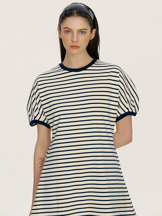 SEHWA Short dress (Navy stripe)