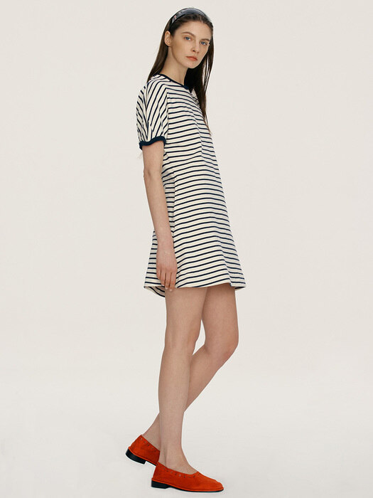 SEHWA Short dress (Navy stripe)