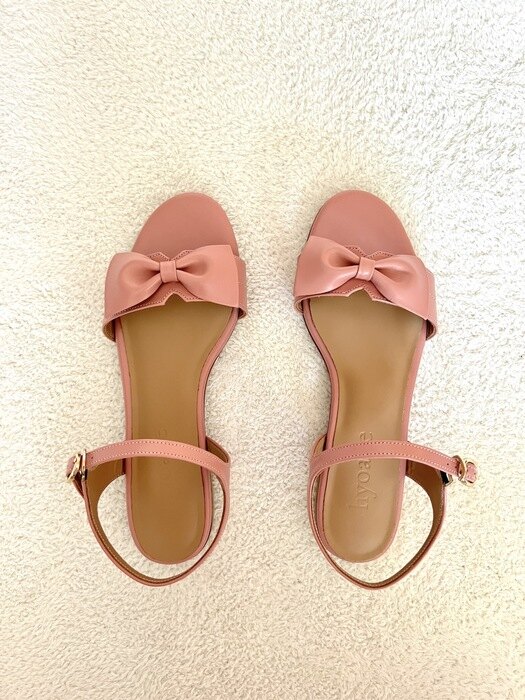 Blair Ribbon Sandals - Lazy Pink