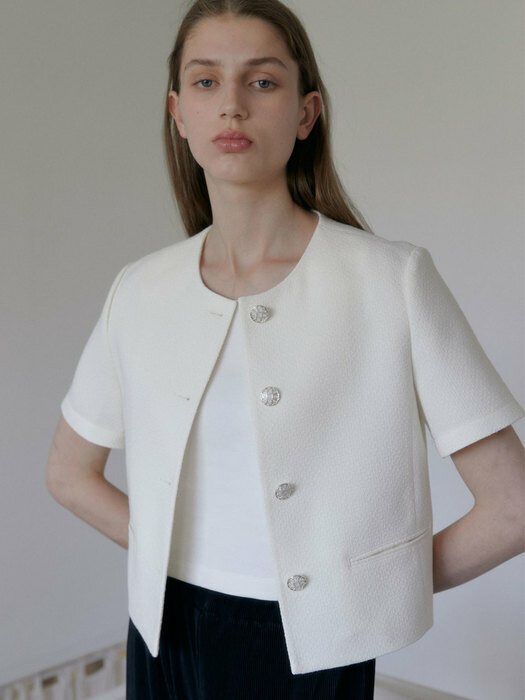 Summer Tweed Jacket (Ivory)