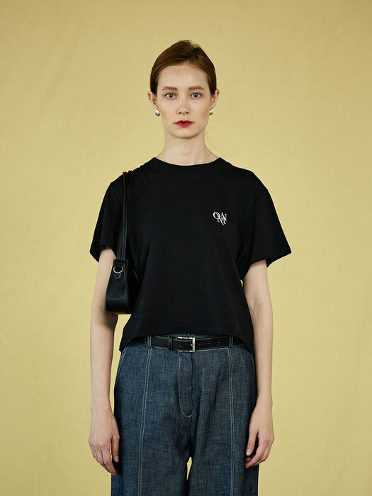 Basic shirring cropped T-shirts