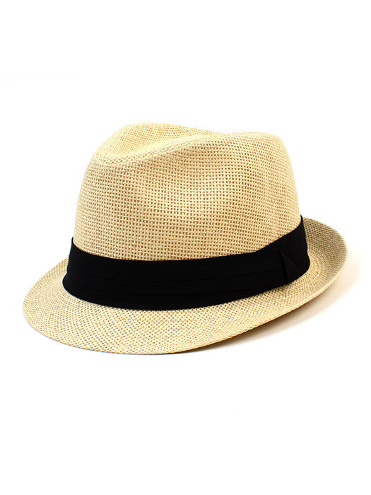 BU Summer Simple Beige Fedora 파나마햇