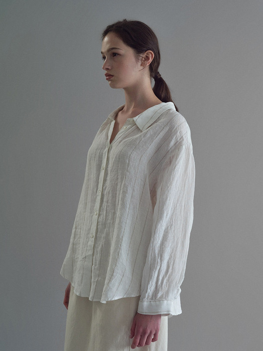 Stripe linen shirt (2color)