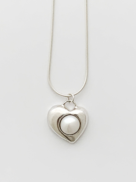 rosalie heart pearl silver necklace  