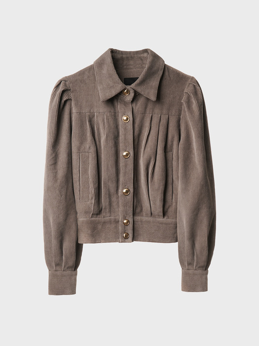 Cotton-Blend Corduroy Fluted Jacket(Grey)_UTO-FB25