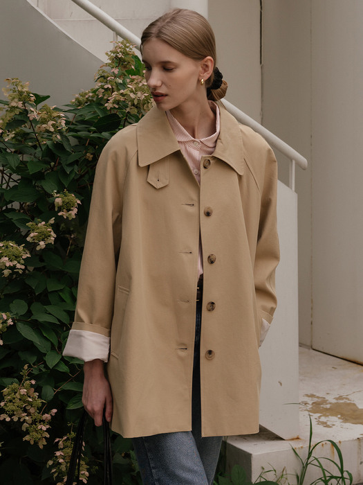 Mac half trench coat_Deep beige