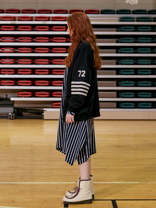 Stripe Panel dress in black