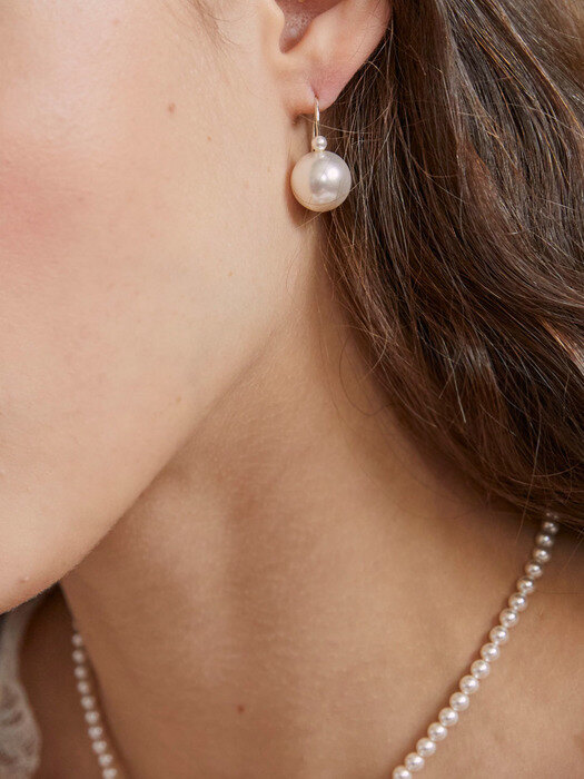 Double Swarovski Pearl Earrings _ 925silver