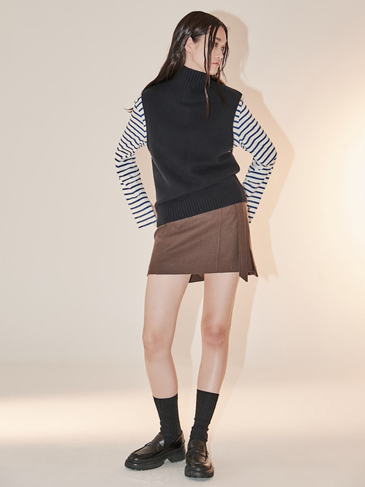 Strap Point Mini Skirt  Brown (KE2X27M01D)