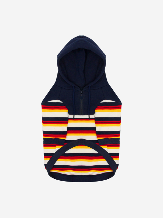 STRIPE ANORAK HOODIE-IVORY/NAVY(아노락)