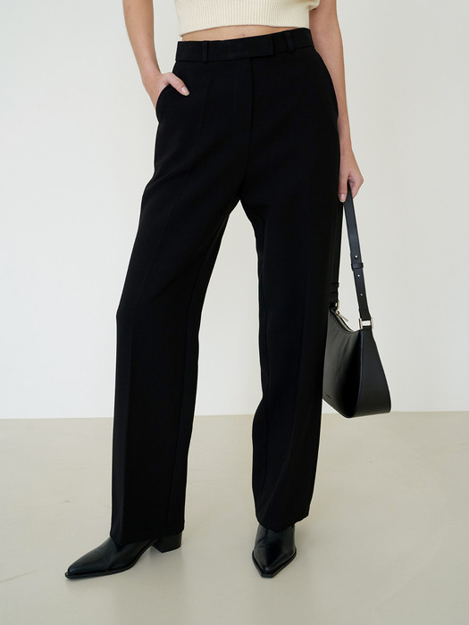 Straight-Leg Trousers Black