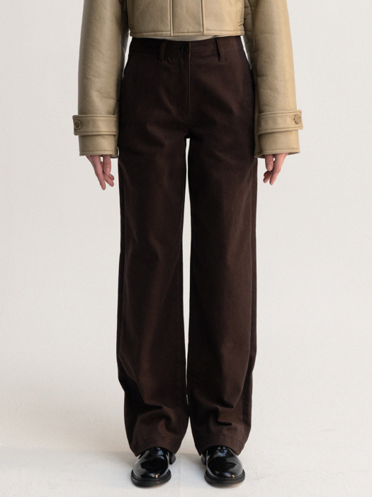cotton napping basic pants (brown)