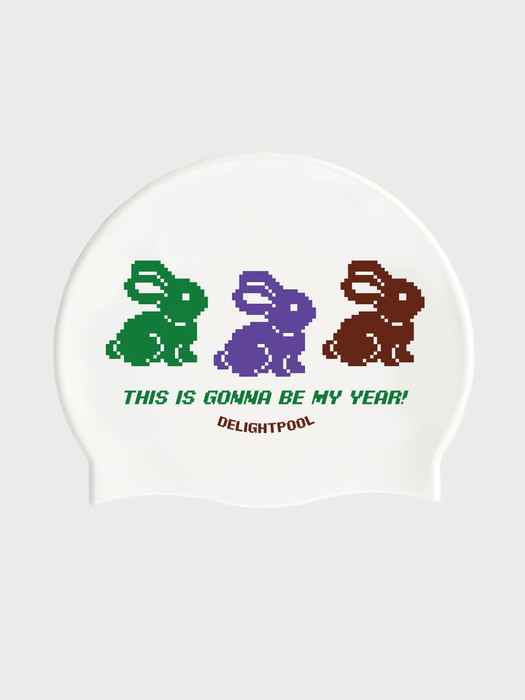 Triple Rabbits swim cap - Purple