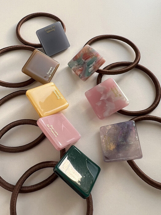 Colorful square hair tie (8color)