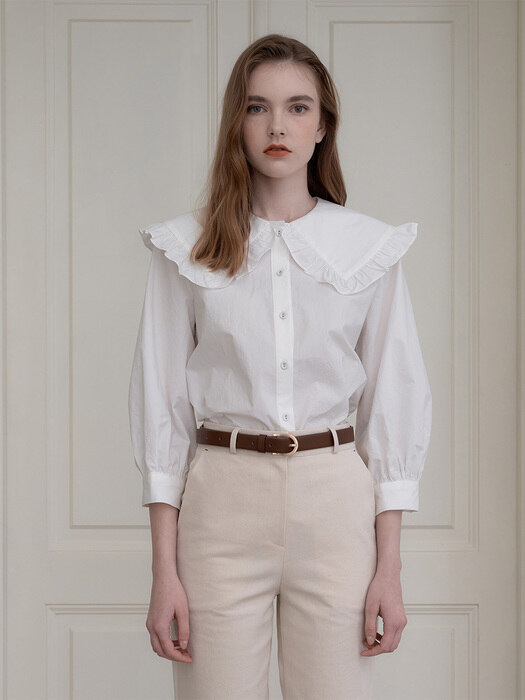 Frill collar blouse(White)